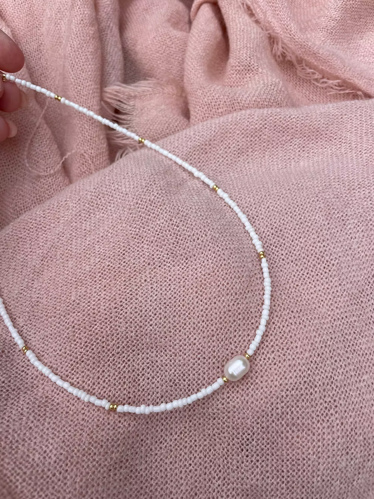 Pearl and gold necklace