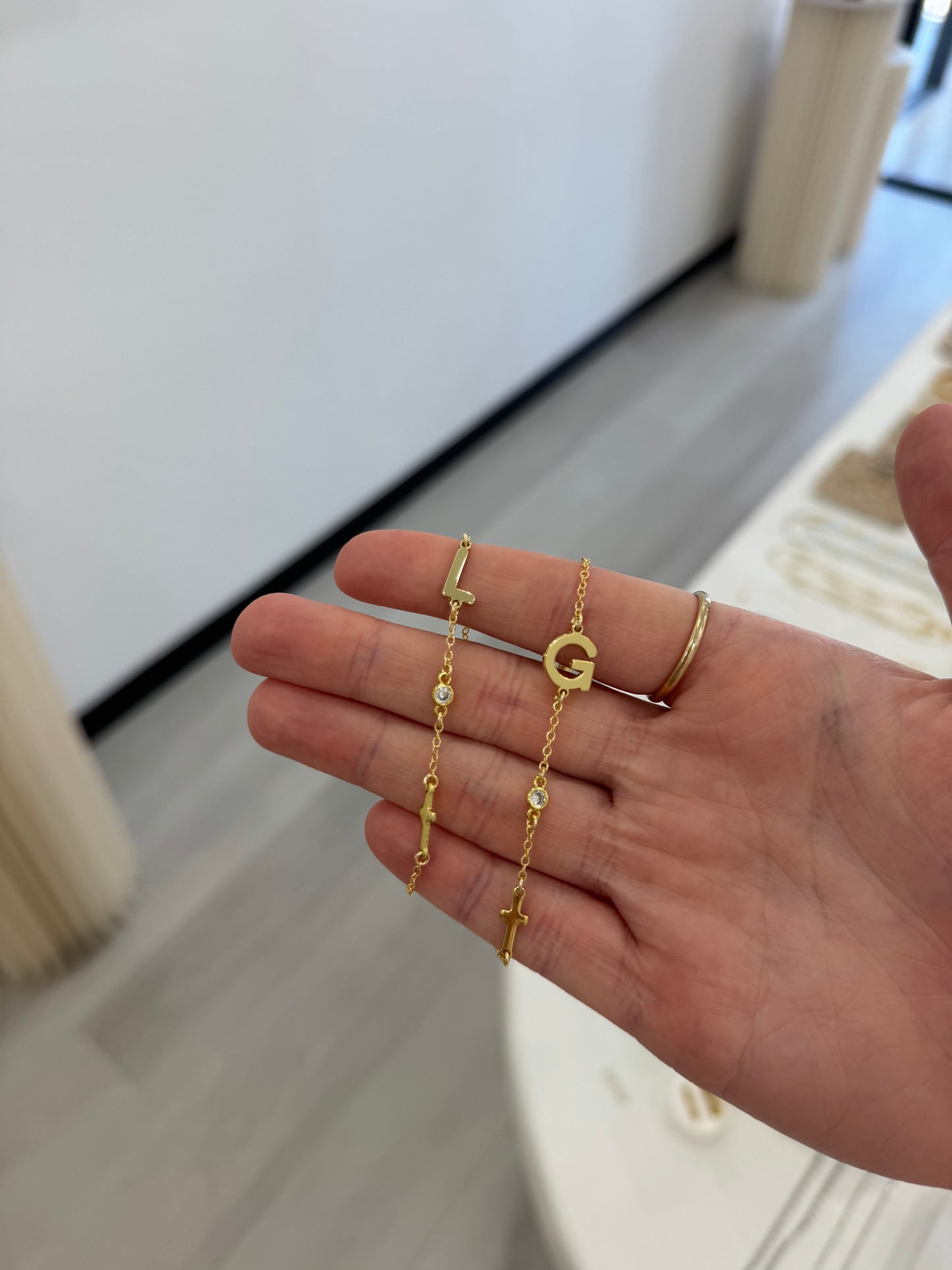 Cross Letter Bracelet