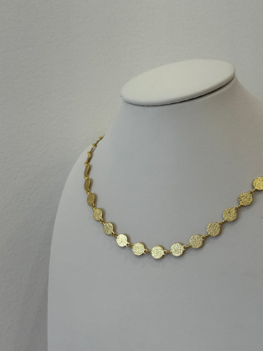 Hammered Disc Necklace