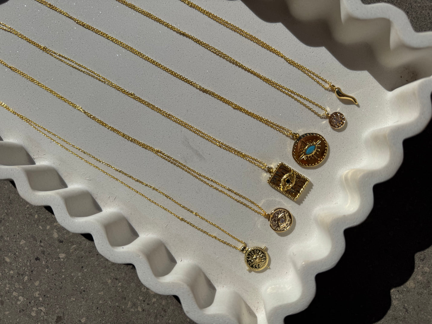 Rectangle Evil Eye Necklace