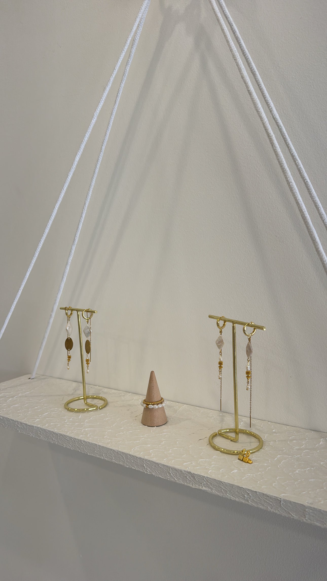 Gold Diamond Pearl Dangles