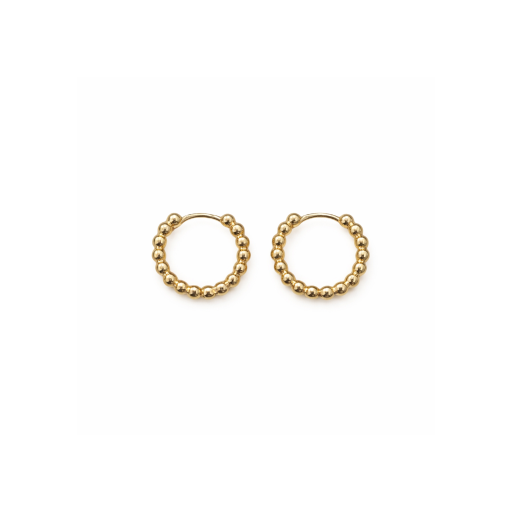 Gold beaded hoops
