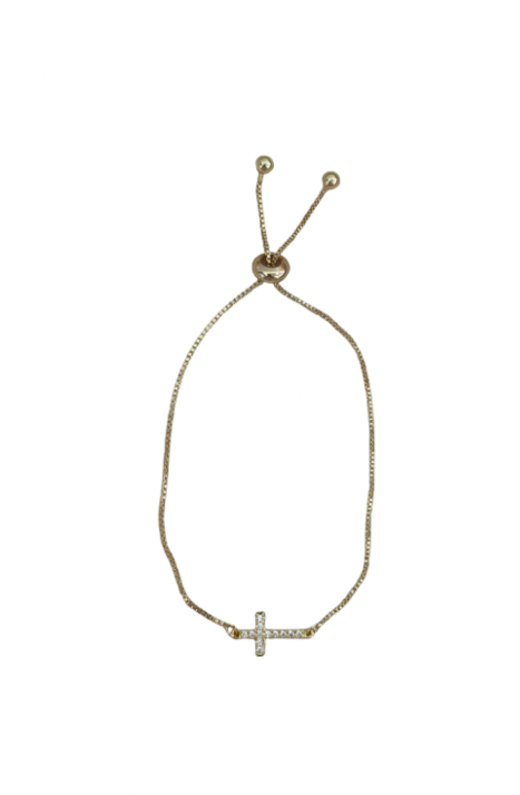 Gold Diamond Cross pull Bracelet