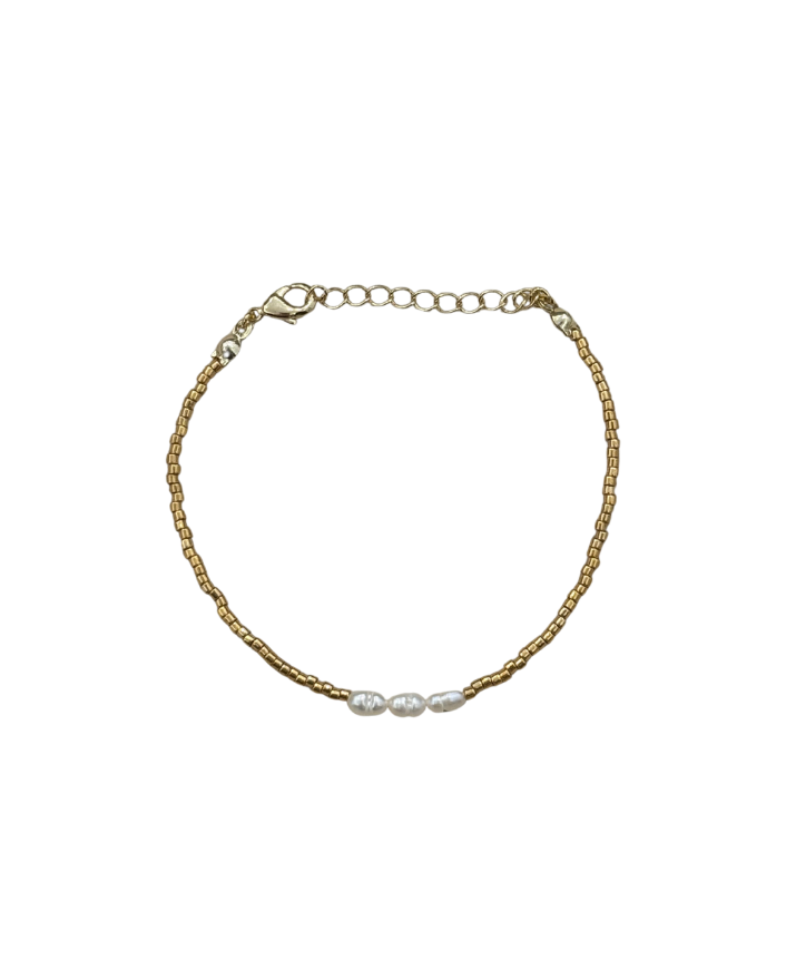 3 pearl gold bracelet