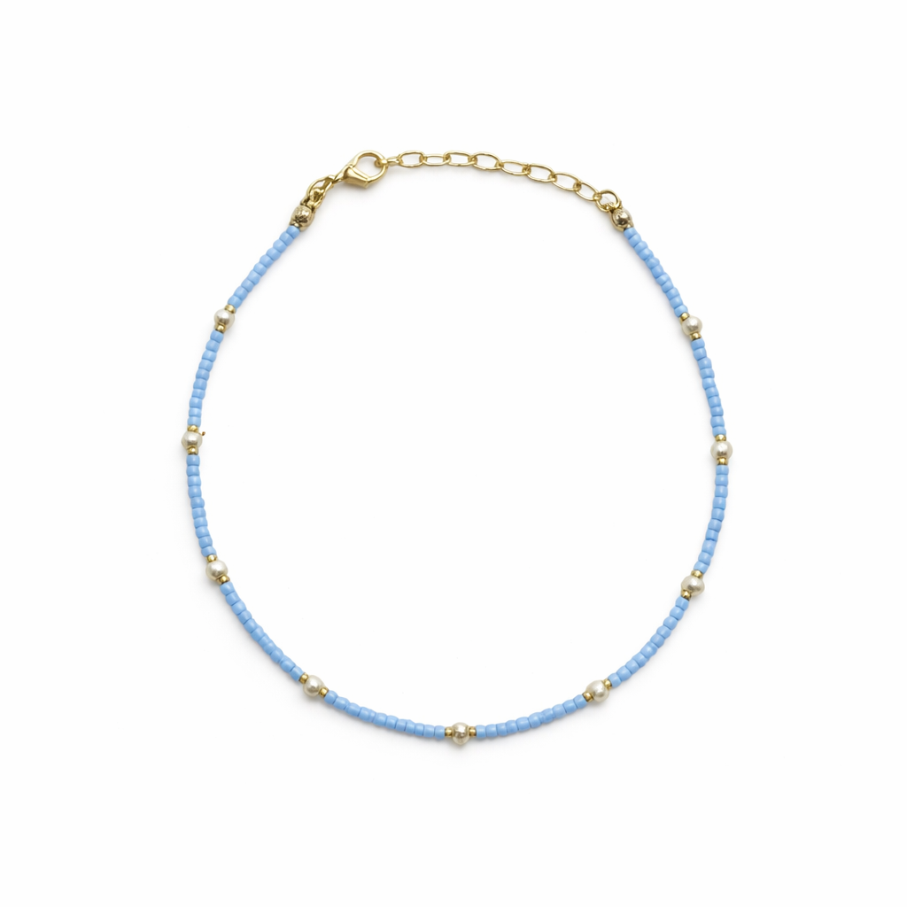 Blue Fresh shimmer pearl anklet