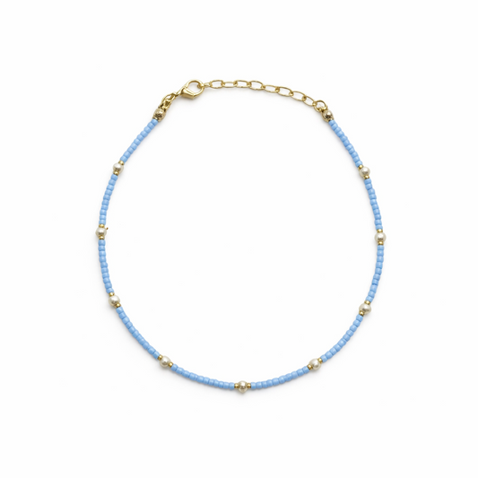 Blue Fresh shimmer pearl anklet