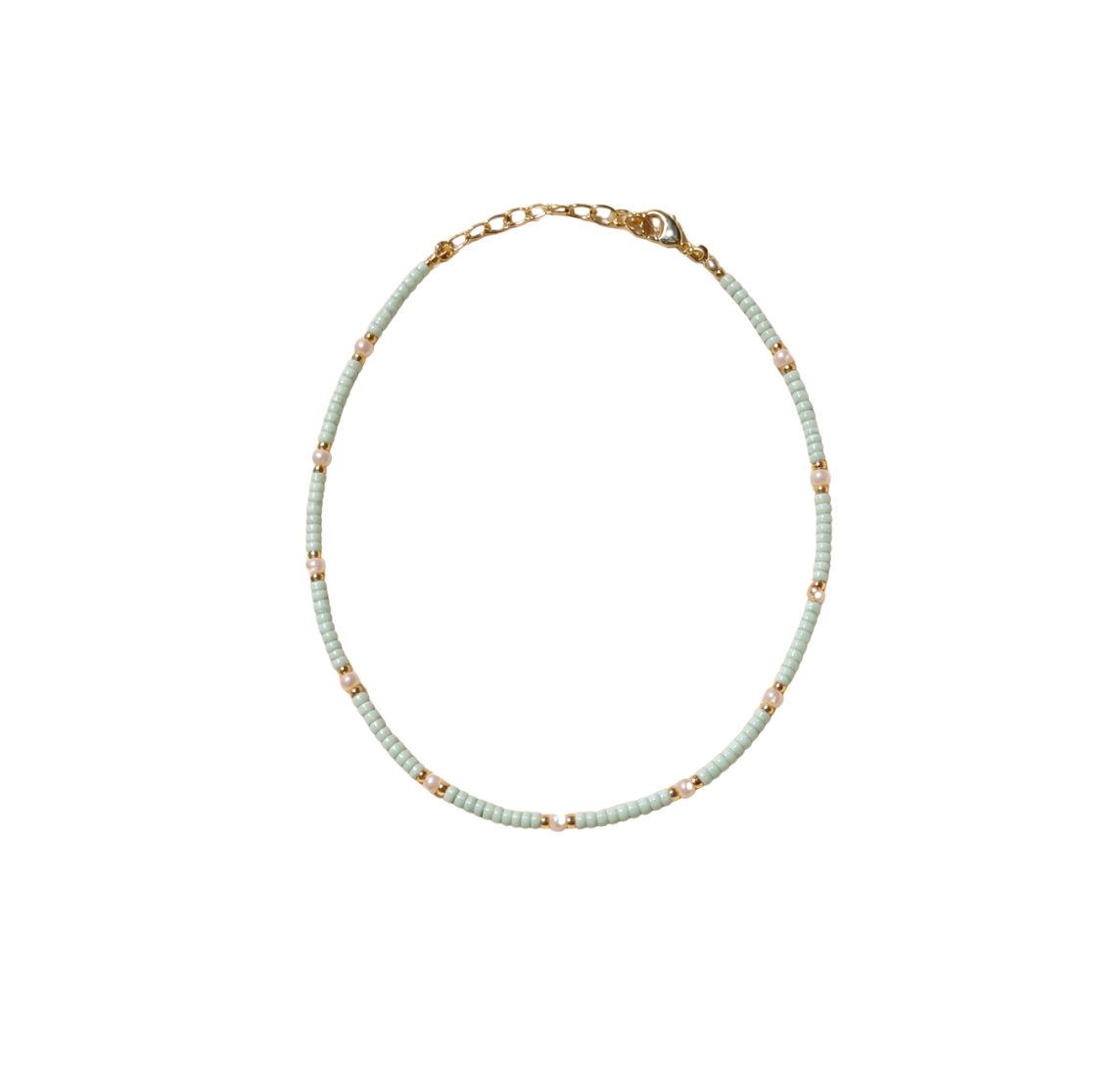 Mint Fresh Shimmer pearl anklet