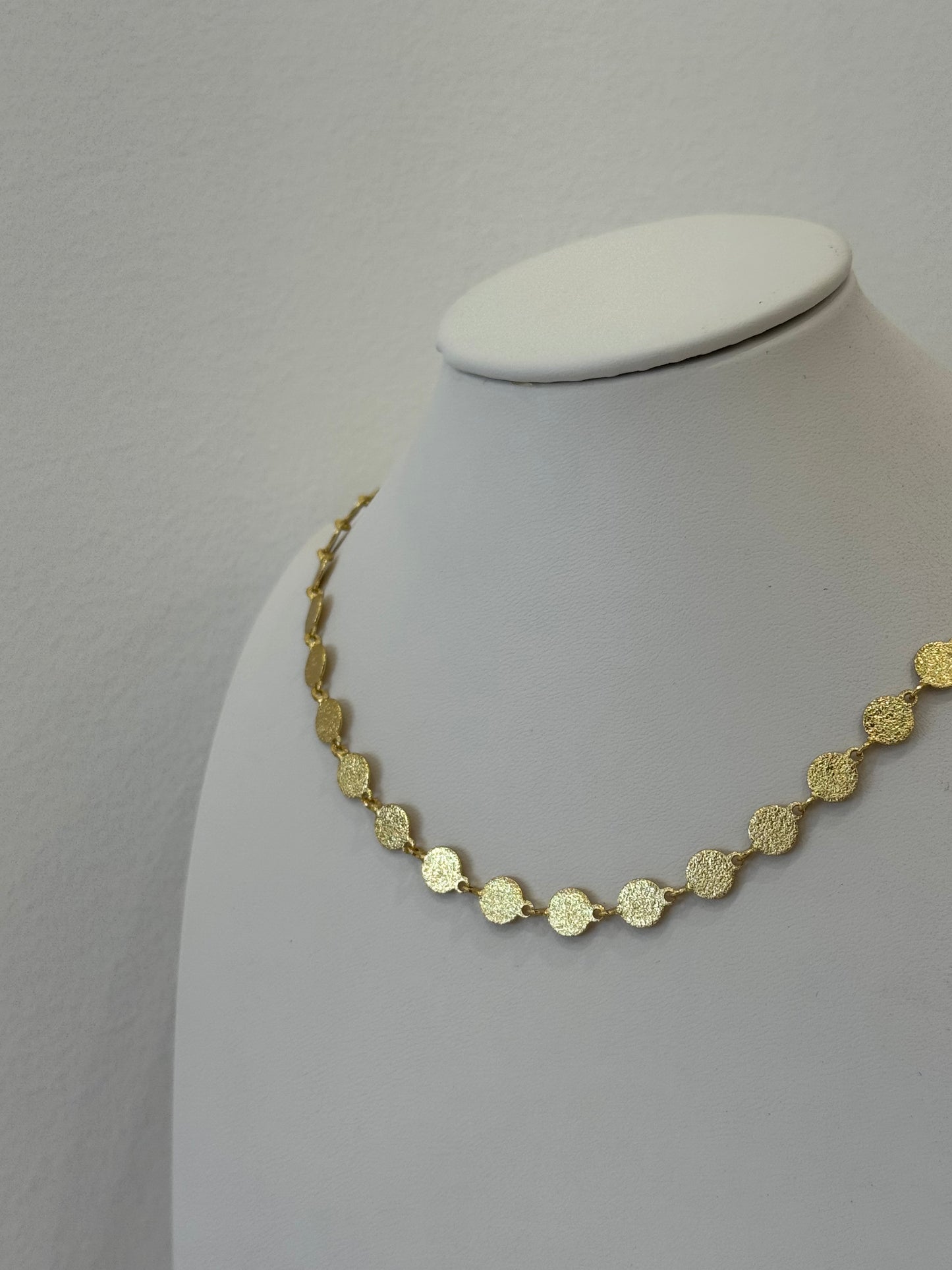 Hammered Disc Necklace