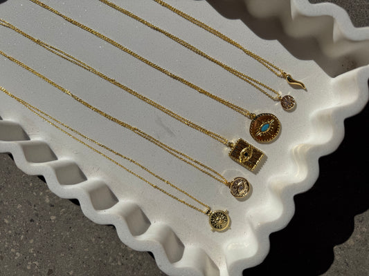 Rectangle Evil Eye Necklace