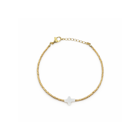Shell cross bracelet