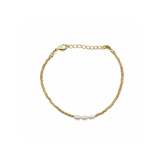 3 pearl gold bracelet