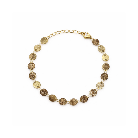 Gold lined disc bracelet