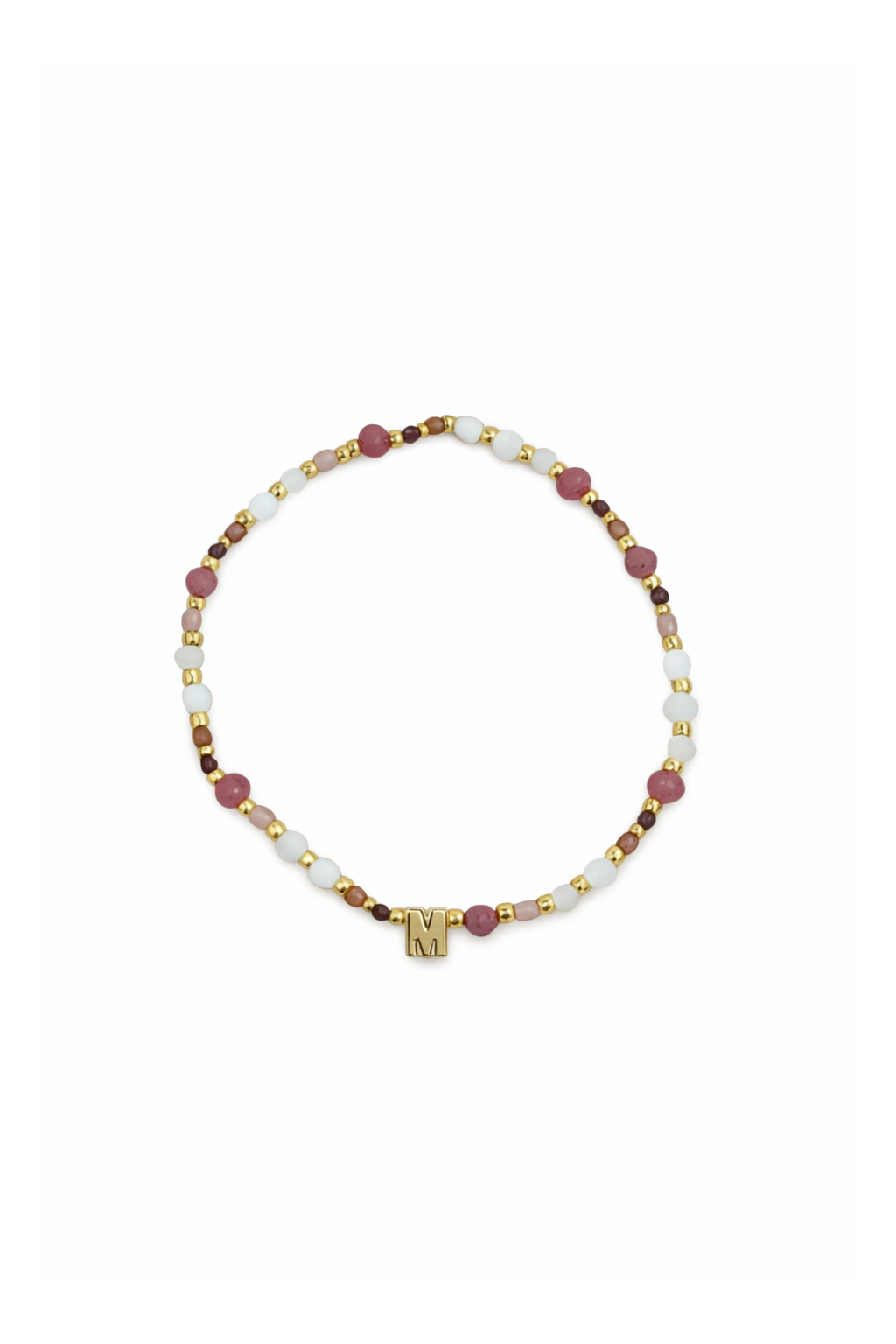 Pink Gemstone Letter bracelet