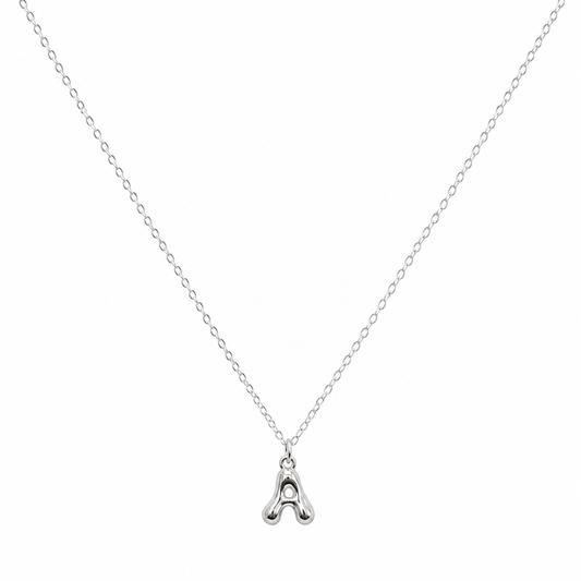 Silver Bubble Letter Necklace