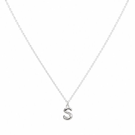 Silver Bubble Letter Necklace