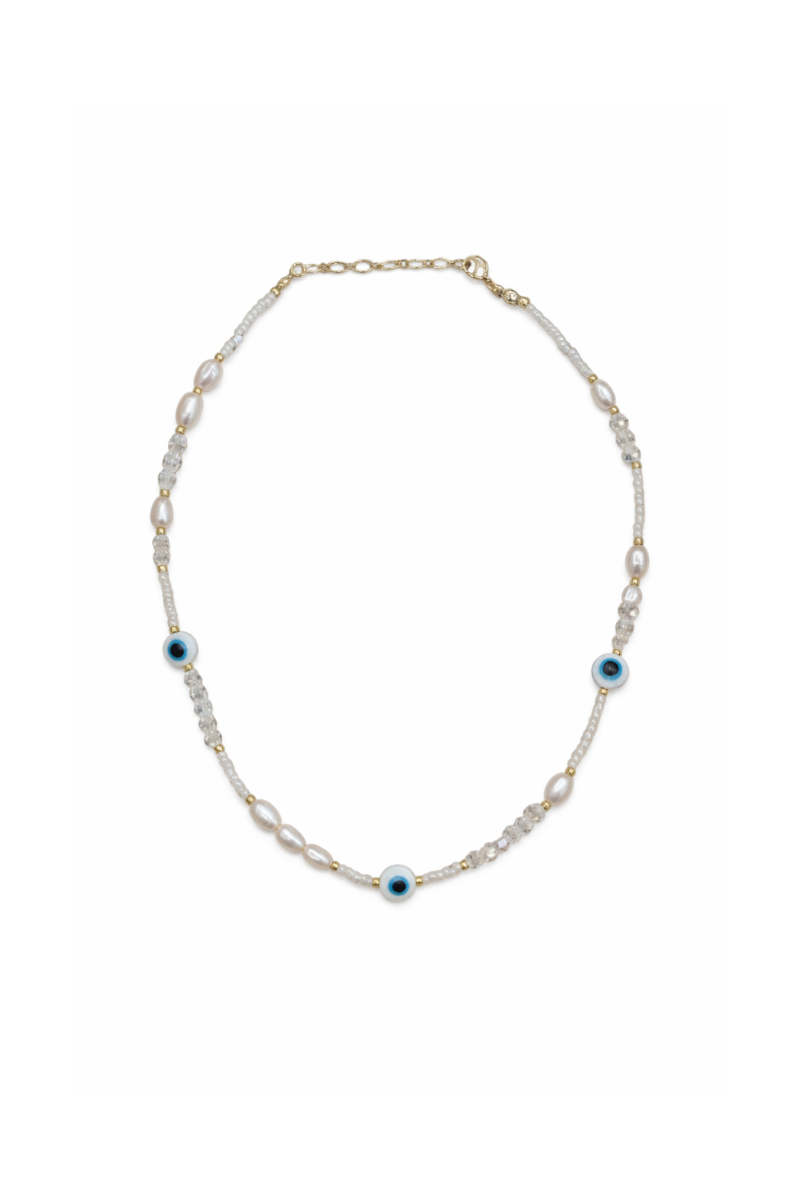 White Evil eye Necklace