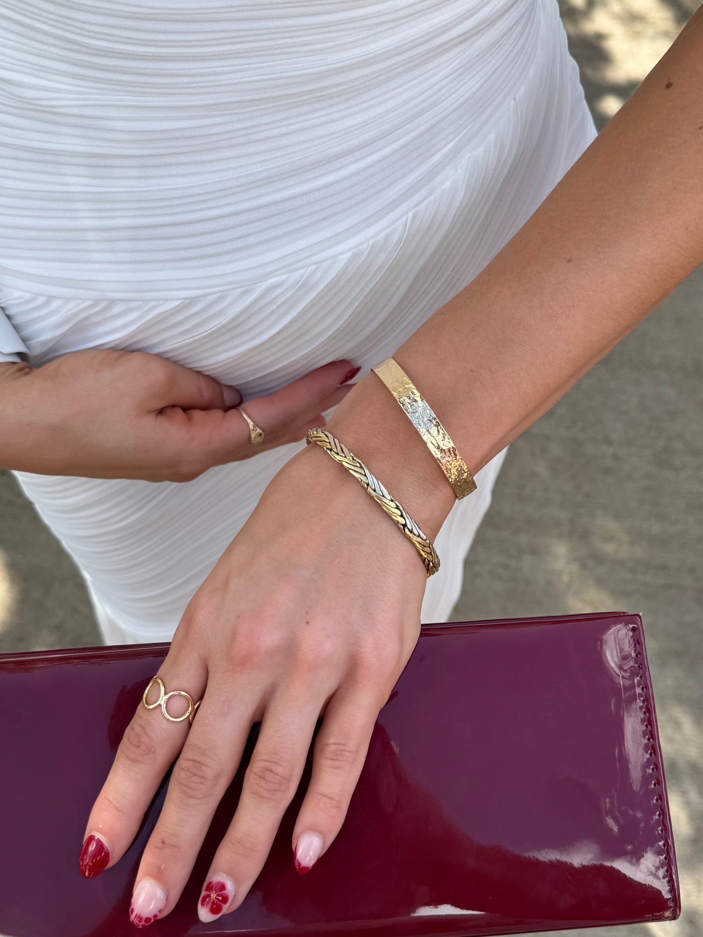 Silver Hammered Cuff
