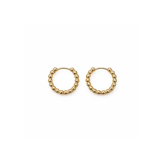 Gold beaded hoops