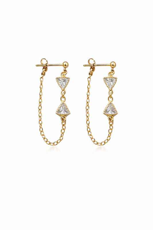 double triangle chain studs