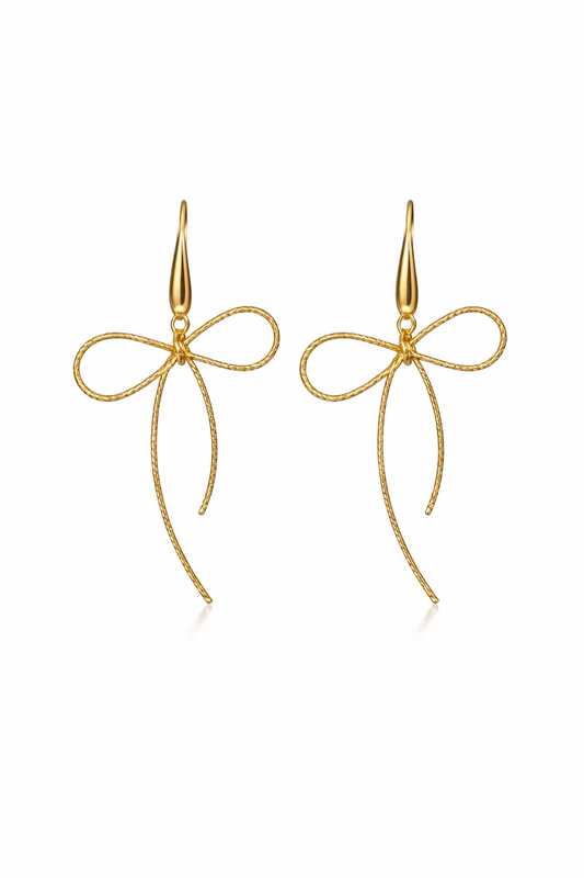 Gold Bow Dangles