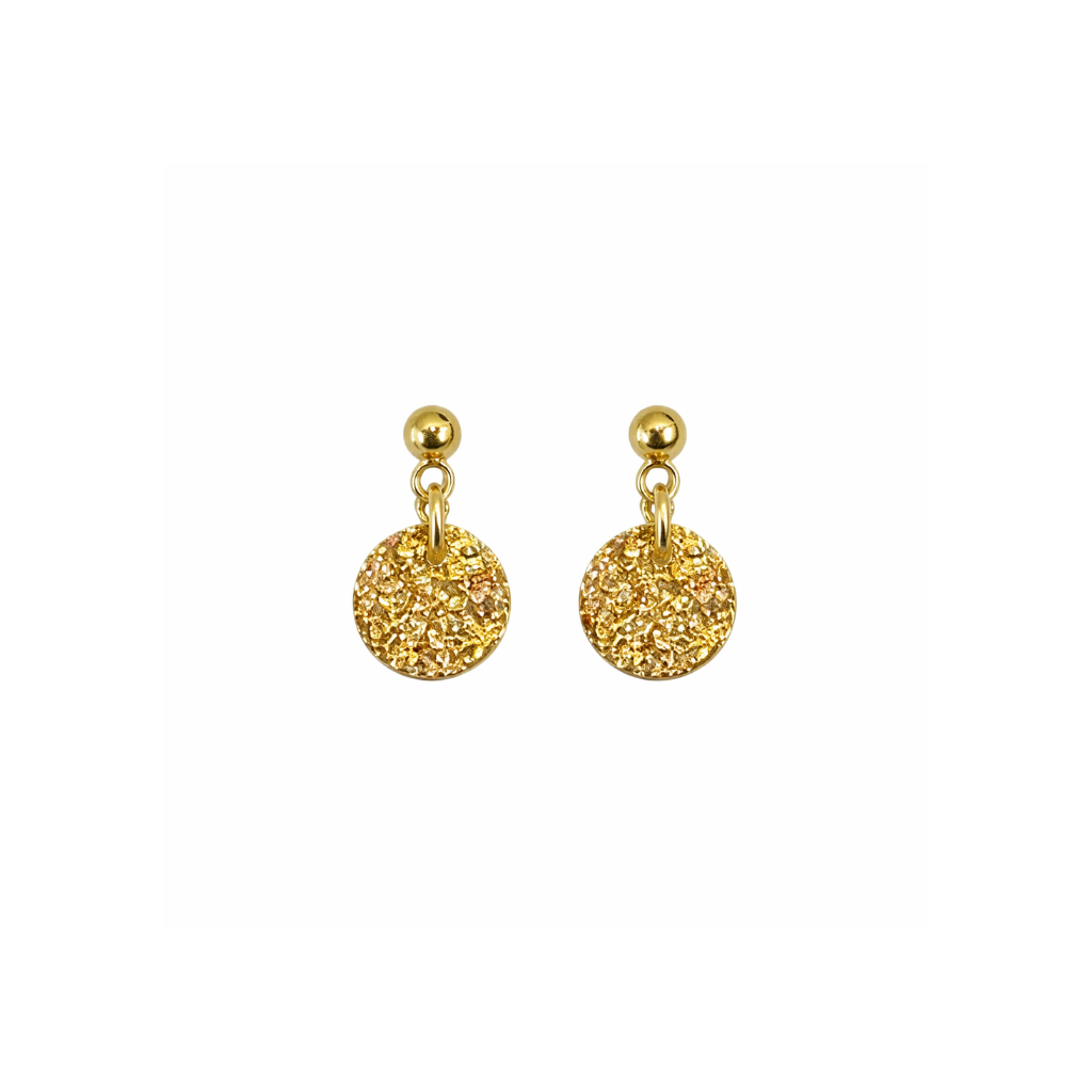 gold hammered studs