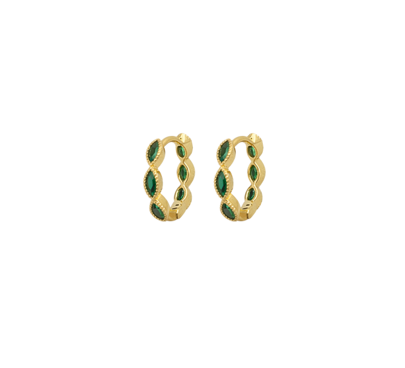 Black horse eye cz hoops