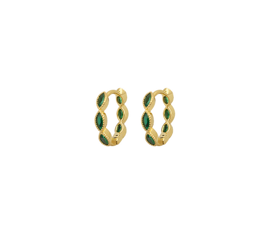 Champagne horse eye cz hoops