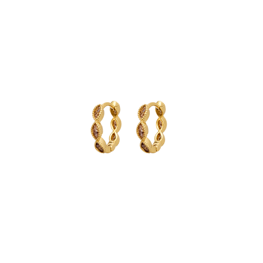 Black horse eye cz hoops