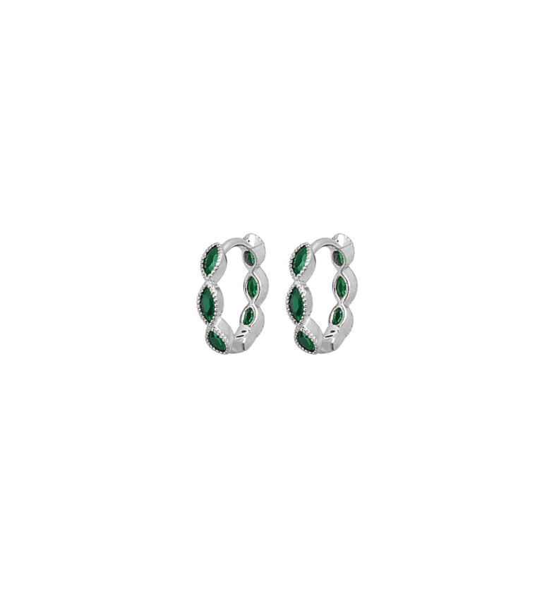 Green horse eye cz hoops