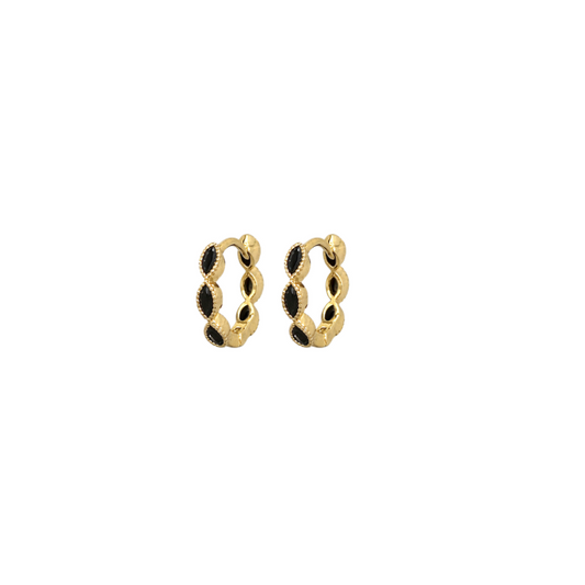 Green horse eye cz hoops