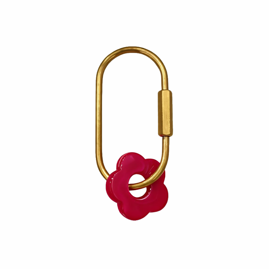Hot Pink Flower Keyring