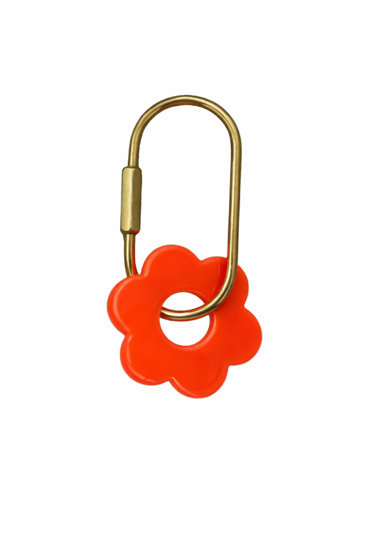 Bright Orange Flower Keyring