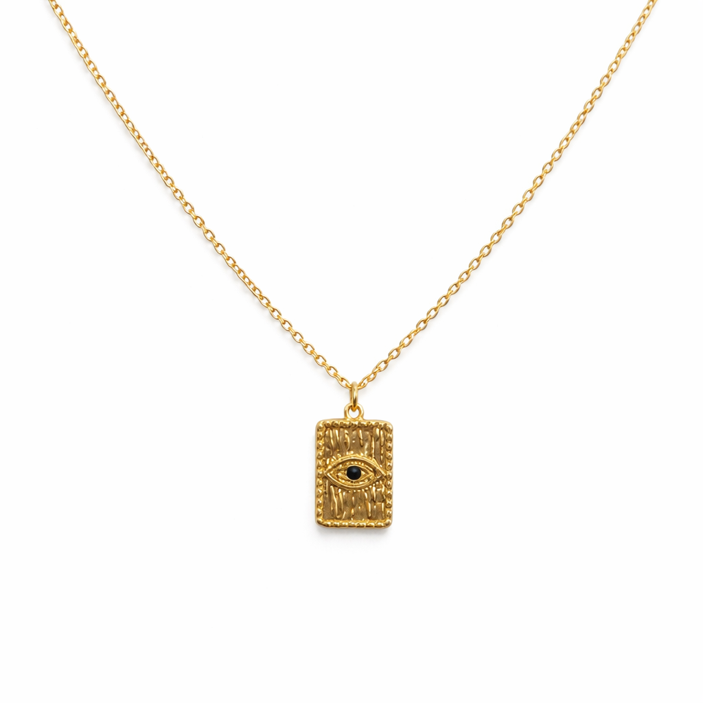 Rectangle Evil Eye Necklace