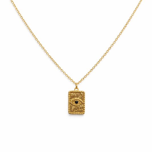 Rectangle Evil Eye Necklace