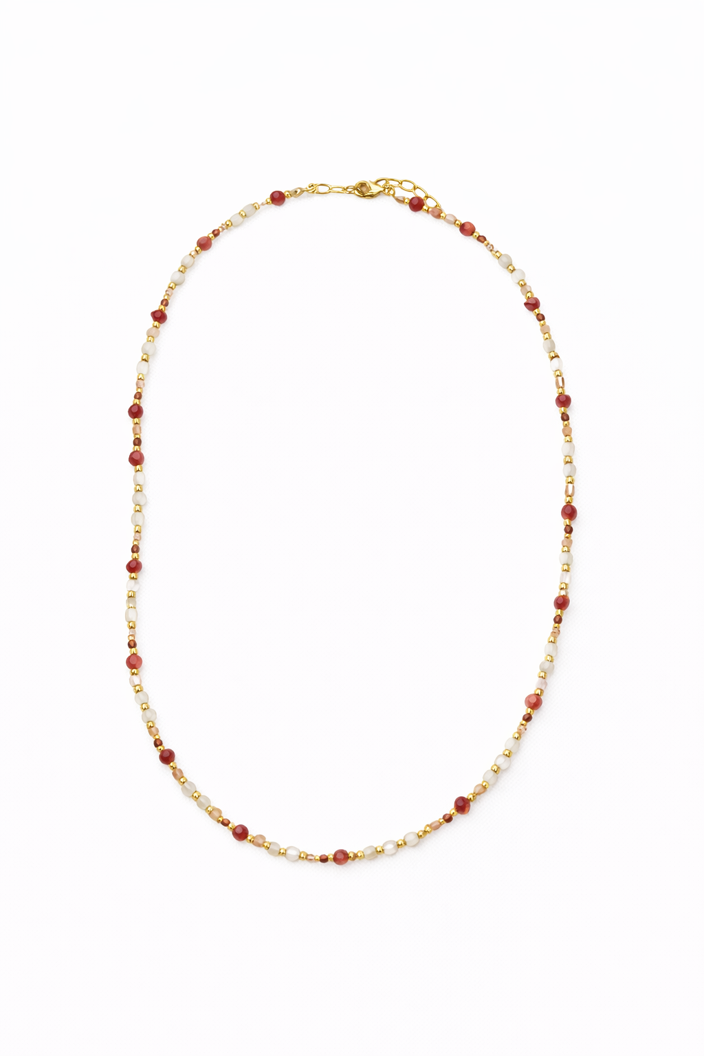 Pink Gemstone Beaded Necklace