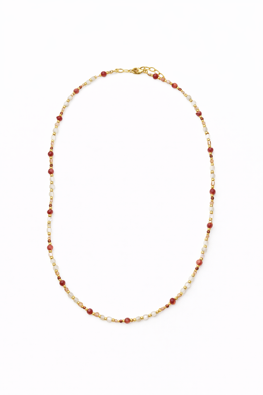 Pink Gemstone Beaded Necklace