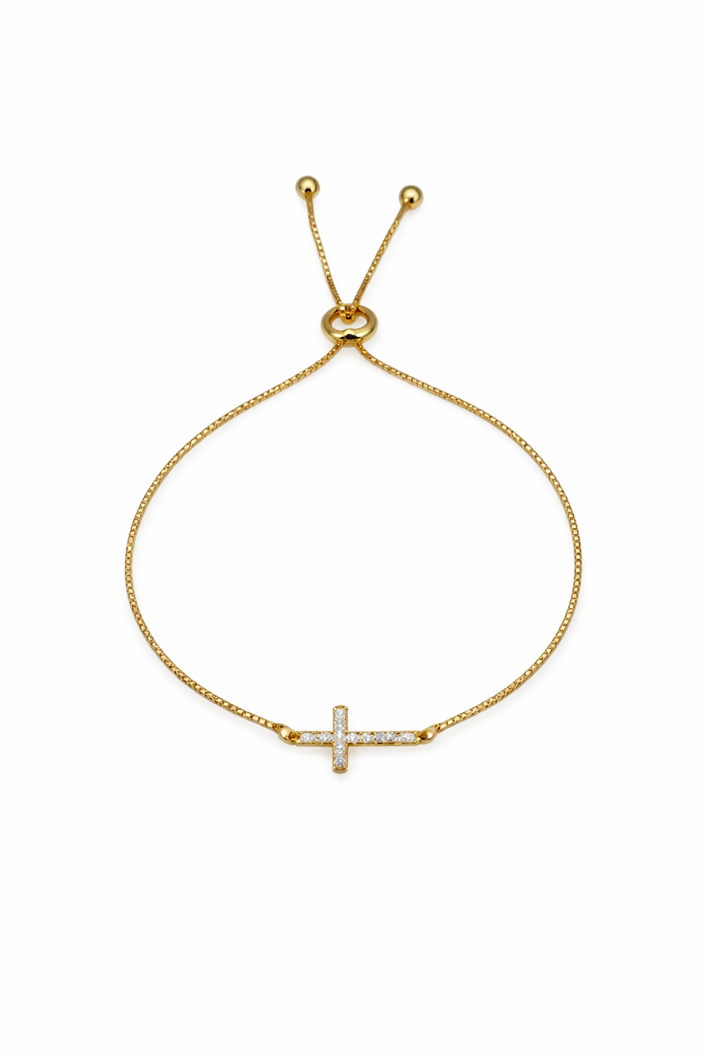 Gold Diamond Cross pull Bracelet