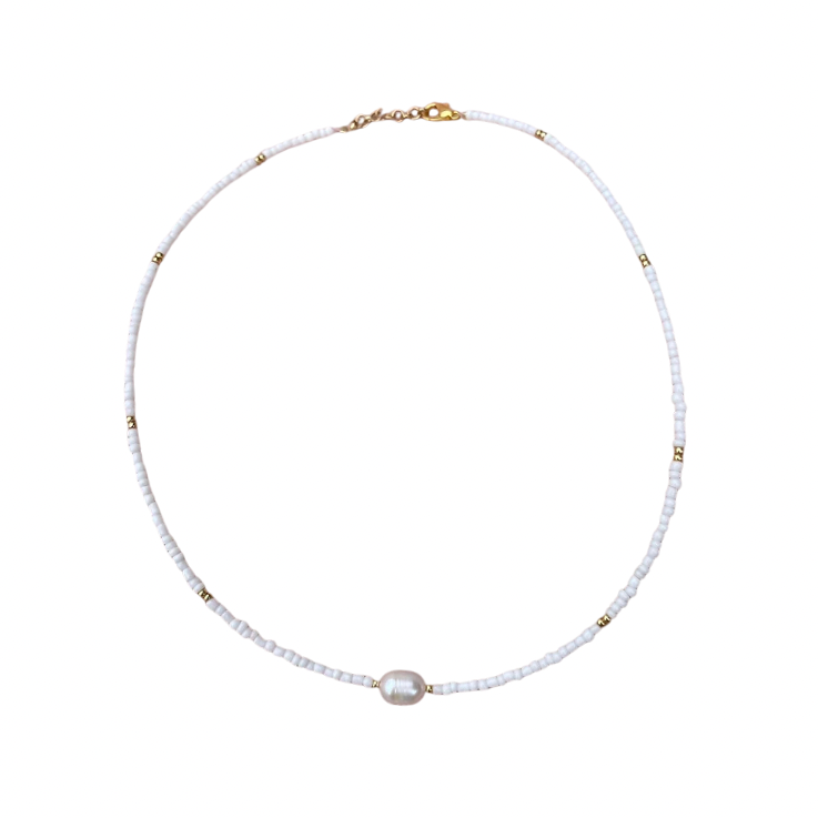 Pearl and gold necklace