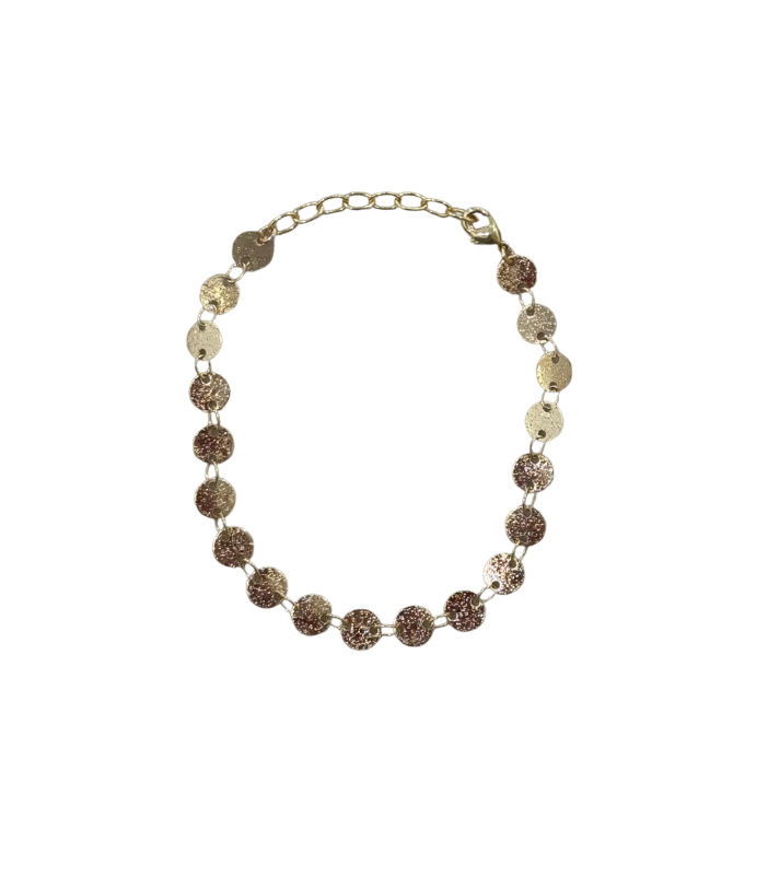 Gold lined disc bracelet