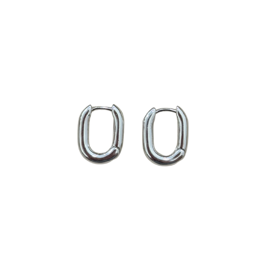 Silver bubble hoops