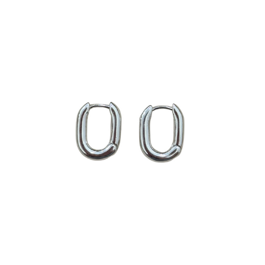 Silver bubble hoops