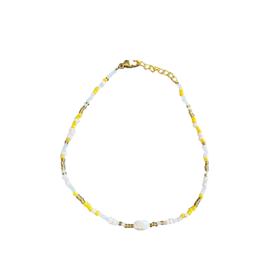 Pastel pearl anklet