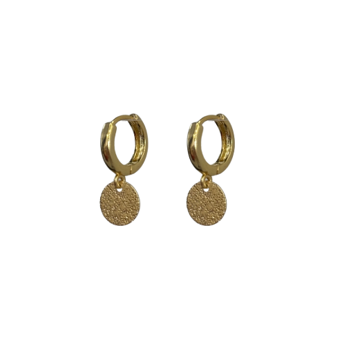 Gold Sparkled Hammered huggies