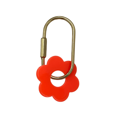 Bright Orange Flower Keyring