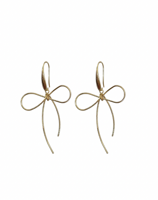 Gold Bow Dangles