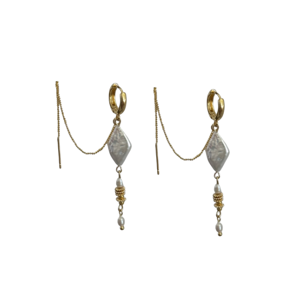 Mini Diamond Pearl Dangles