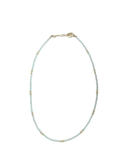 Mint shimmer pearl necklace