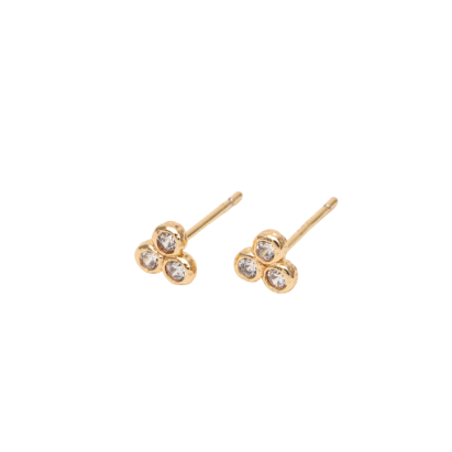 Gold clover studs