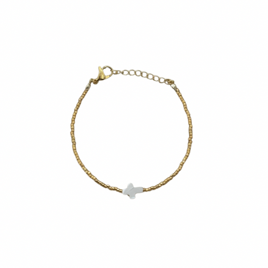 Shell cross bracelet