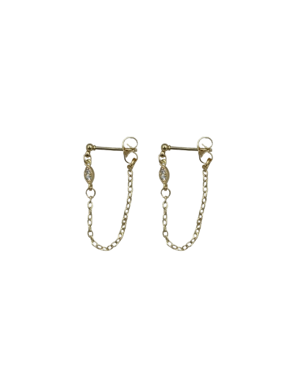 petite shimmer chain dangles